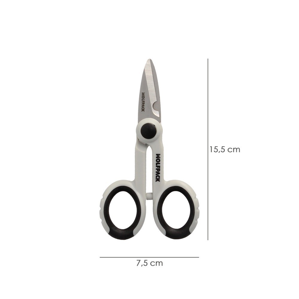 Tijeras Electricista 140 mm, Mango TPR No Aislado, Hojas Acero Inoxidable, Ergonomicas, Tijeras Cortar Cable, Pelacables al por 