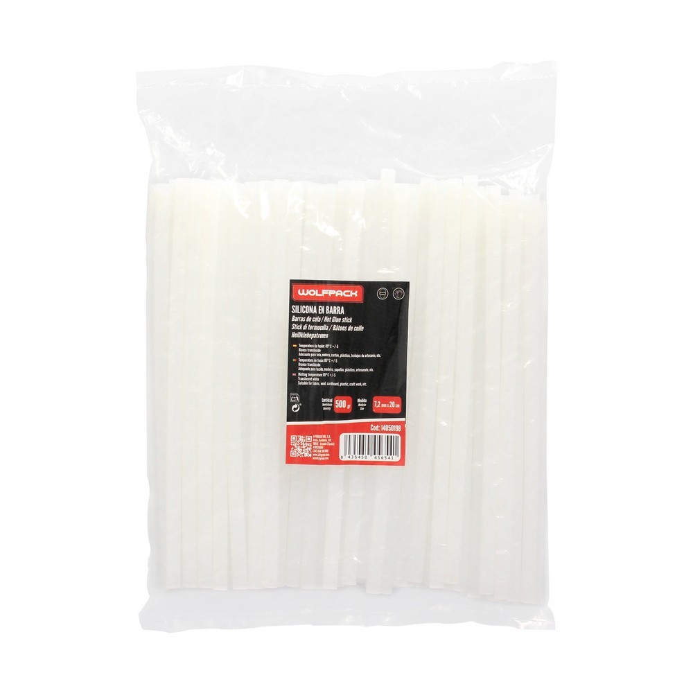 Barras De Pegamento Caliente Ø 7,2 mm, bolsa De 500 Gramos, Barras Silicona, Pegamento Pistola Termofusible, Silicona Pistola al
