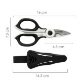 Tijeras Electricista 155 mm, Mango TPR Plus No tension, Con Funda Hojas Acero Inoxidable, Tijeras Cortar Cable, Pelacables al po