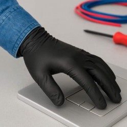 Guante Desechable Nitrilo Negro XL 5,5 gms, Gruesos