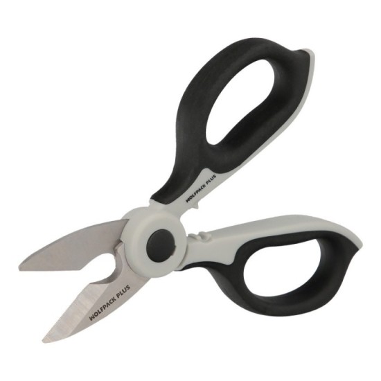 Tijeras Electricista 155 mm, Mango TPR Plus No tension, Con Funda Hojas Acero Inoxidable, Tijeras Cortar Cable, Pelacables al po