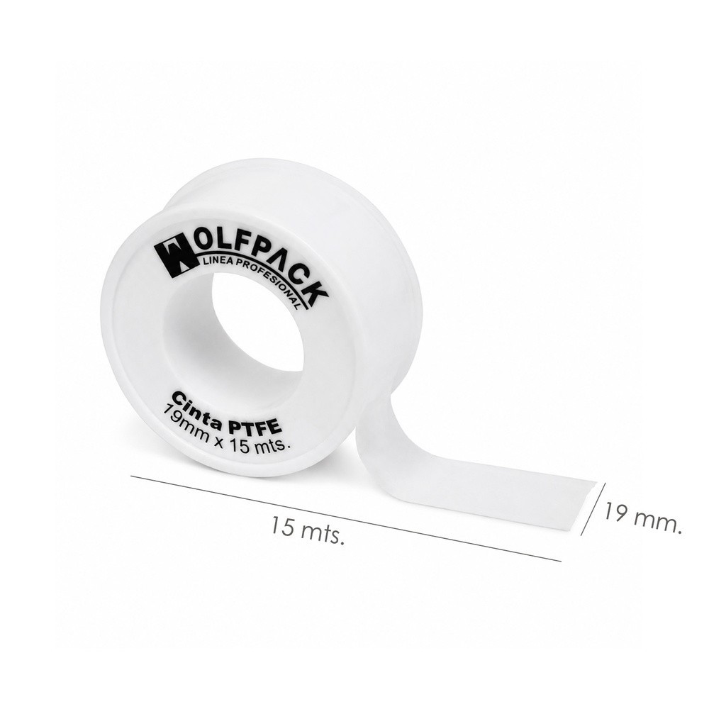 Cinta PTFE Wolfpack  19 mm, x 15 m, (Paquete de 10 Rollos) al por Mayor | Almacén de Ferretería