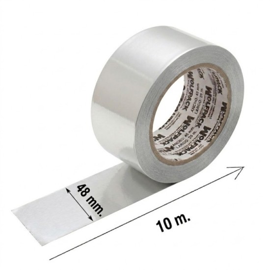 Cinta Adhesiva Aluminio 48 mm, x 10 m, 66 micras al por Mayor | Almacén de Ferretería