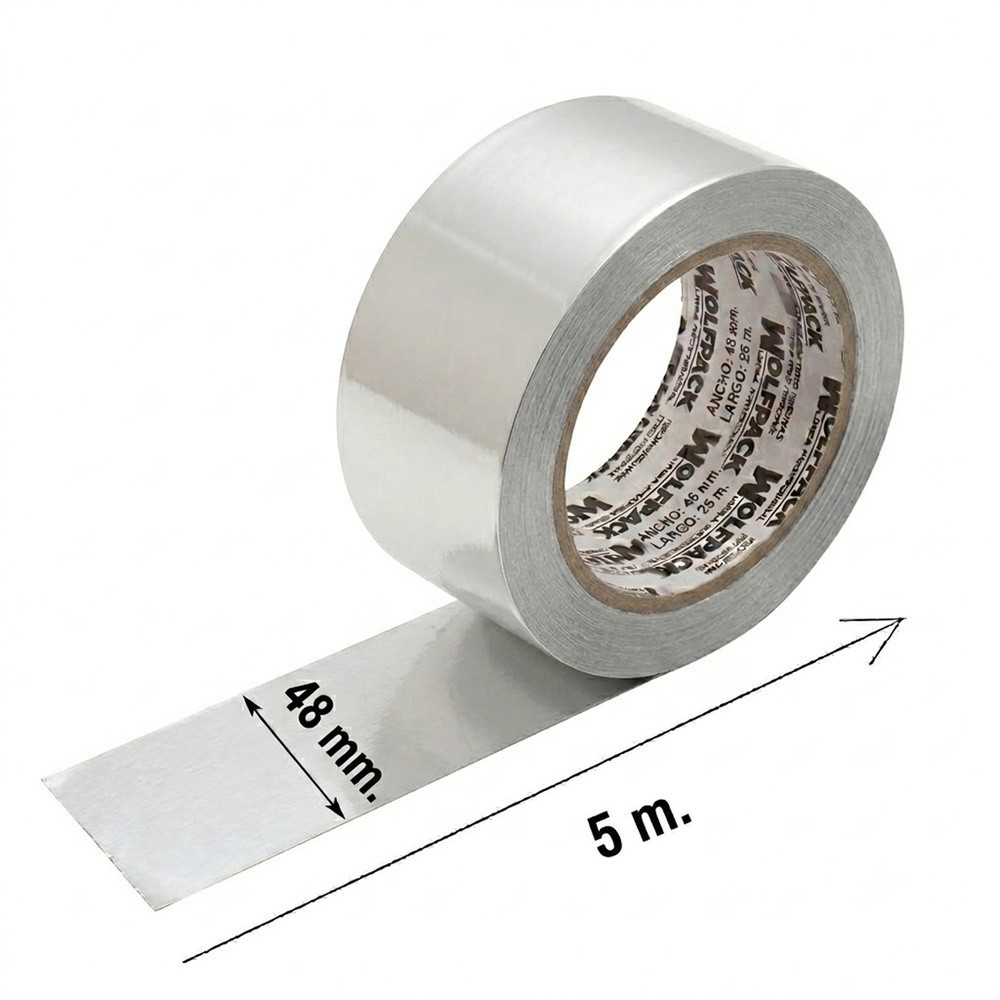 Cinta Adhesiva Aluminio 48 mm, x  5 m, 66 micras al por Mayor | Almacén de Ferretería