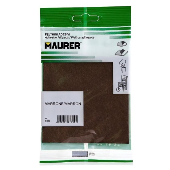 Fieltro Adhesivo 100 x 100 mm, (Blister 1 Pieza) Marrón al por Mayor | Almacén de Ferretería
