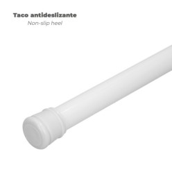 Barra Para  Cortina Ducha Extensible Aluminio Blanco 125 a 220 cm,
