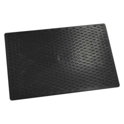 Talocha Plastico 27x18 cm, Mango Redondo Negro Con Alveolos