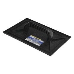 Talocha Plastico 34x23 cm, Mango Redondo Negro Con Alveolos