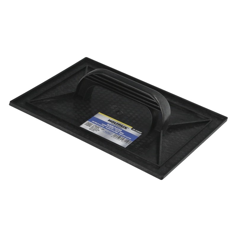 Talocha Plastico 34x23 cm, Mango Redondo Negro Con Alveolos