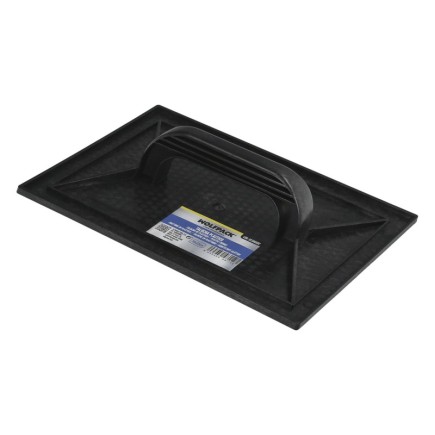 Talocha Plastico 34x23 cm, Mango Redondo Negro Con Alveolos