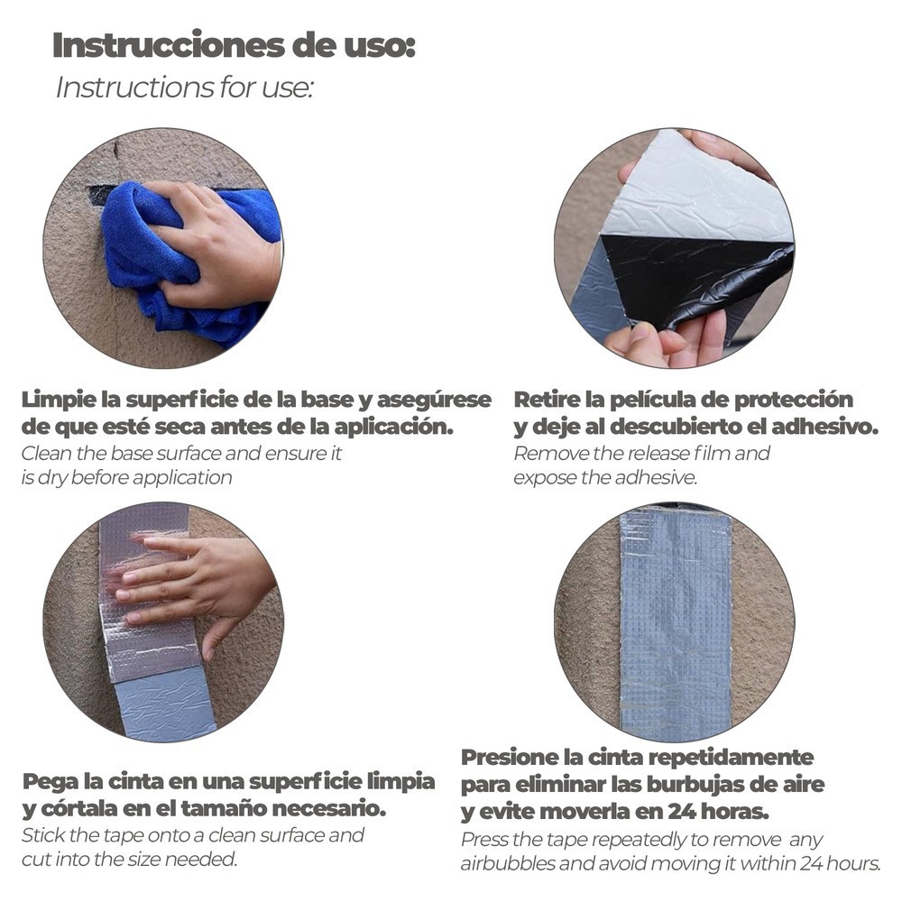 Cinta Butilo-aluminio 100 mm, 5 metros, al por Mayor | Almacén de Ferretería