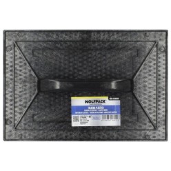 Talocha Plastico 34x23 cm, Mango Redondo Negro Con Alveolos