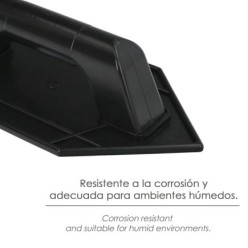 Talocha Plastico Punta Mango Redondo 26x14 cm, Negro Con Alveolos