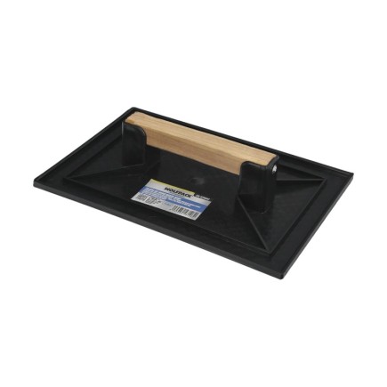 Talocha Plastico 27x18 cm, Mango Madera Negra Con Alveolos