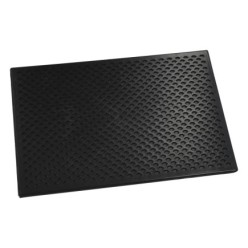 Talocha Plastico 27x18 cm, Mango Madera Negra Con Alveolos