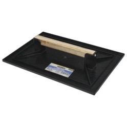 Talocha Plastico 32x22 cm, Mango Madera Negra Con Alveolos