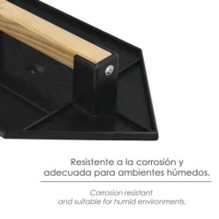 Talocha Plastico Punta Mango Madera 27x18 cm, Negro Con Alveolos,
