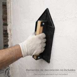 Talocha Plastico Punta Mango Madera 27x18 cm, Negro Con Alveolos,