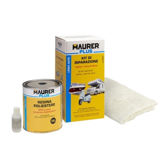 Kit Reparación Resina Poliester 750 Ml Con Endurecedor y 0,5m2 De Fibra De Vidrio al por Mayor | Almacén de Ferretería