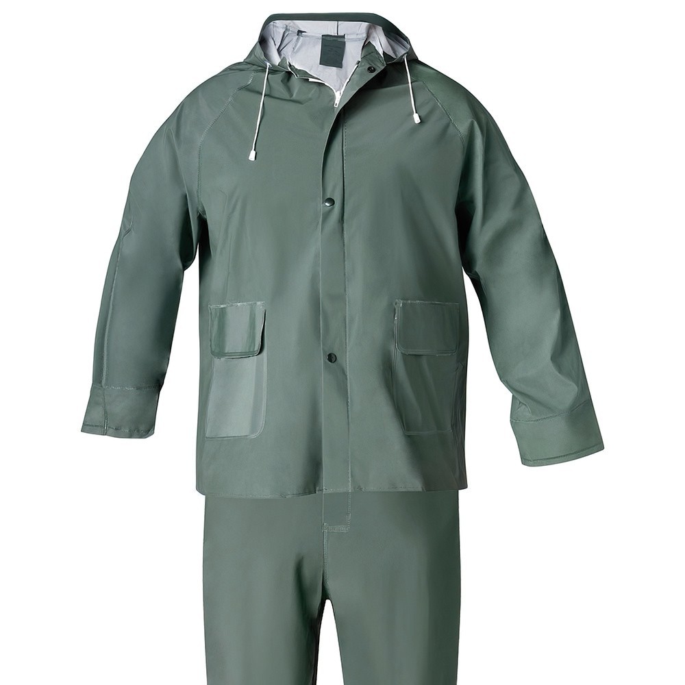 Traje de Agua Impermeable Verde Pvc         Talla 9-XXL al por Mayor | Almacén de Ferretería