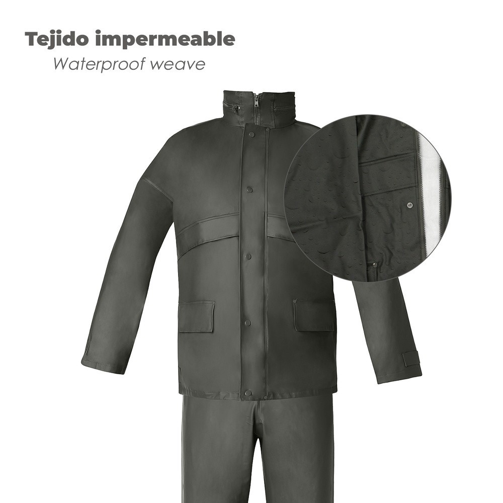 Traje de Agua Impermeable Verde Poliuretano Talla 7-L al por Mayor | Almacén de Ferretería