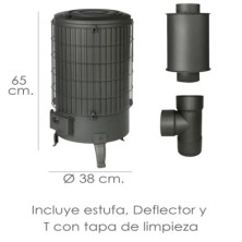 Estufa Leña Nº 4 Ecodesign Con T y Deflector, Estufa Chapa Mixta, Estufa Chapa, Estufa Leña, Estufa Madera