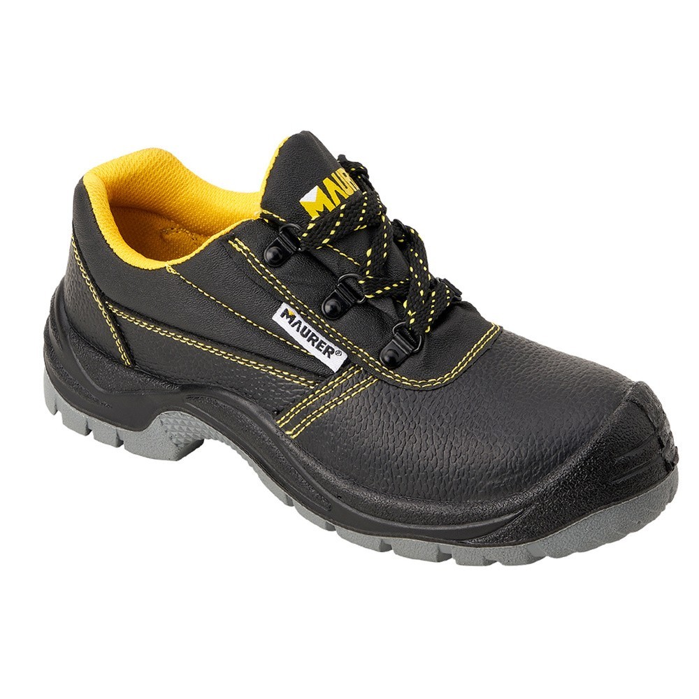 Zapato Bajo Seguridad Maurer S3 Modelo Capua Antideslizante Con Suela y Puntera Antiperación y Resistencia A Hidrocarburos Nº 40