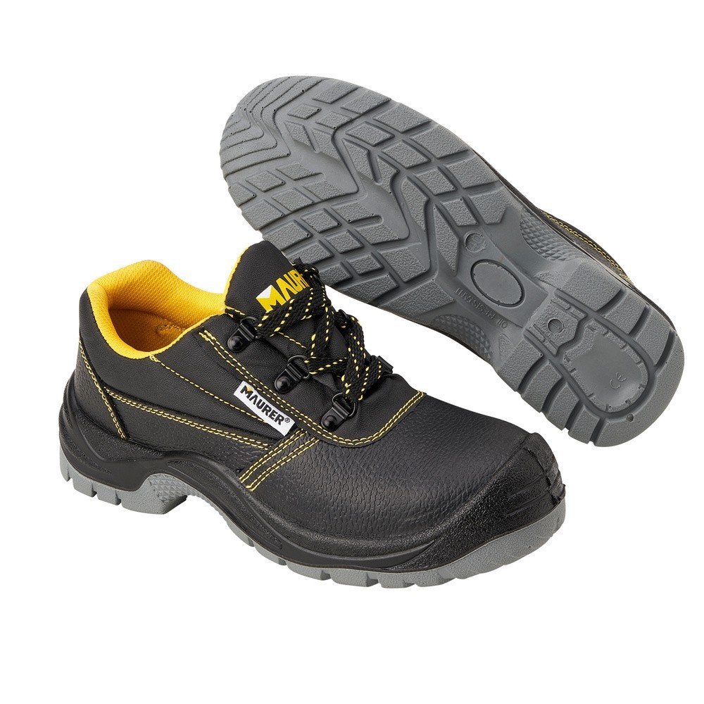 Zapato Bajo Seguridad Maurer S3 Modelo Capua Antideslizante Con Suela y Puntera Antiperación y Resistencia A Hidrocarburos Nº 46