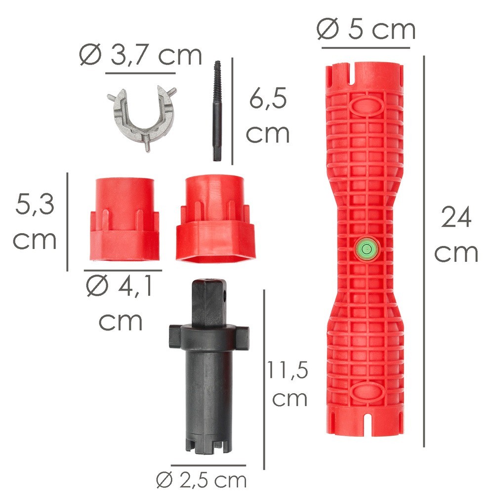Llave Para Grifos Multifuncion Con Adaptador, Llave Hexagonal y Extractor de Tornillos al por Mayor | Almacén de Ferretería