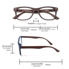 Gafas Lectura Illinois Rojas Aumento +2,5 Gafas De Vista, Gafas De Aumento, Gafas Visión Borrosa