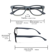 Gafas Lectura Illinois Gris Aumento +1,5 Gafas De Vista, Gafas De Aumento, Gafas Visión Borrosa