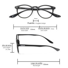 Gafas Lectura Connecticut Negras Aumento +2,0 Patillas Para Colgar Del Cuello , Gafas De Vista, Gafas De Aumento