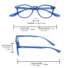 Gafas Lectura Connecticut Color Azul Aumento +2,0 Patillas Para Colgar Del Cuello , Gafas De Vista, Gafas De Aumento