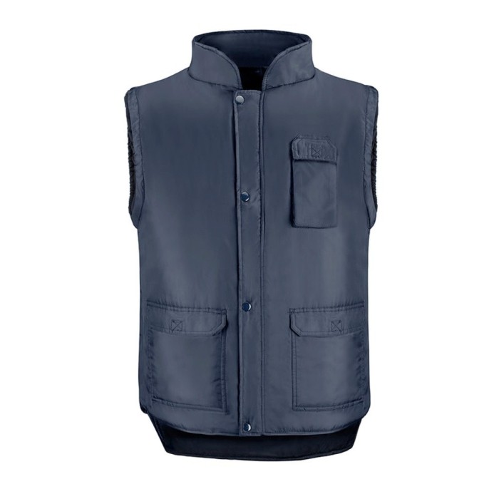 Chaleco Multibolsillos Azul  Xl, Chaleco Poliester Con 3 Bolsillos Esteriores y Uno Interior, Chaleco Trabajo, Chaleco Laboral a