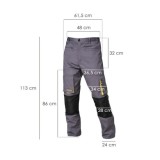 Pantalones Largos DeTrabajo, Multibolsillos, Resistentes, Rodilla Reforzada, Gris/Amarillo Talla 54/56 XXL (Slim Fit) al por May