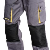 Pantalones Largos DeTrabajo, Multibolsillos, Resistentes, Rodilla Reforzada, Gris/Amarillo Talla 54/56 XXL (Slim Fit) al por May
