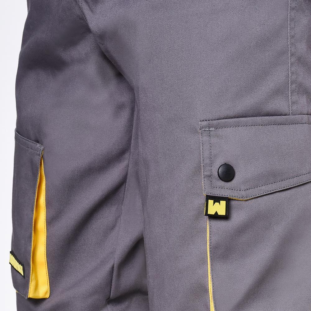 Pantalones Cortos DeTrabajo, Multibolsillos, Resistentes, Gris/Amarillo Talla 54/56 XXL al por Mayor | Almacén de Ferretería
