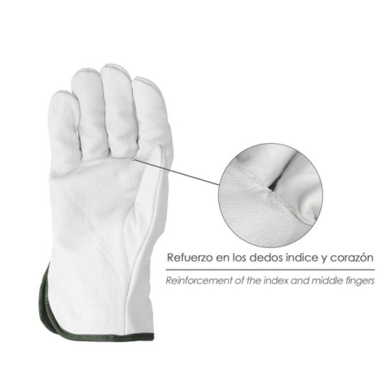 Guantes Piel FLOR  11" Con Colgador (Par) al por Mayor | Almacén de Ferretería