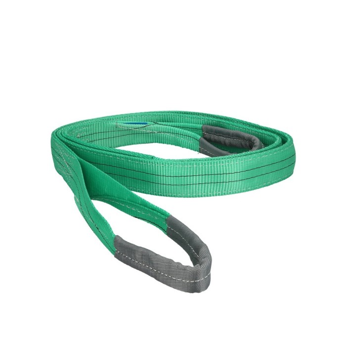 Eslinga Plana Doble Banda 2,000 Kg, Factor Seguridad 7:1, Longitud: 5 Metros Ancho 6 cm, 100% Poliester, Color Verde al por Mayo