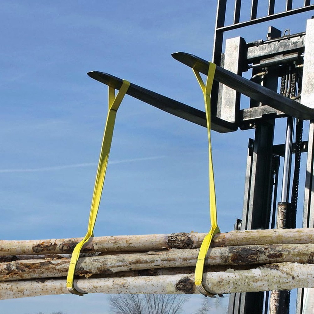 Eslinga Plana Doble Banda 3,000 Kg, Factor Seguridad 7:1, Longitud: 4 Metros Ancho 9 cm, 100% Poliester, Color Amarilla al por M