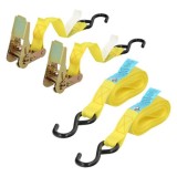 Cinta De Amarre Con Ratchet 4,5 metros x 25 mm, Trinquete Metalico Automatico, Cincha, Eslinga Mercancia, Correa Sujeción (2uds)