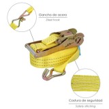 Cinta De Amarre Con Ratchet 12 metros x 50 mm, Trinquete Metalico Automatico, Cincha, Eslinga Mercancia, Correa Sujeción al por 