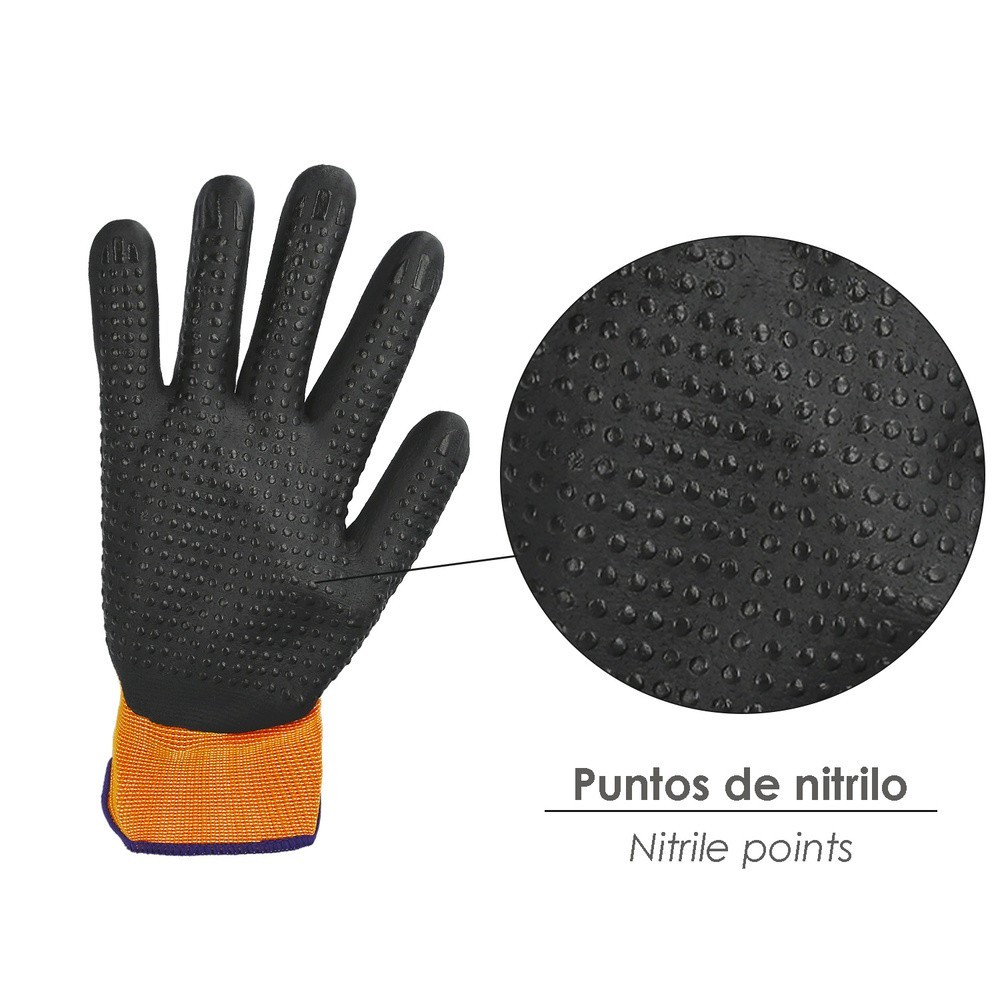 Guantes Nylon Con Palma En Foam y Puntos Nitrilo Touch 7" (Par) al por Mayor | Almacén de Ferretería