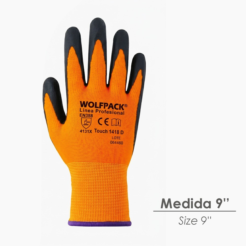 Guantes Nylon Con Palma En Foam y Puntos Nitrilo Touch 9" (Par) al por Mayor | Almacén de Ferretería
