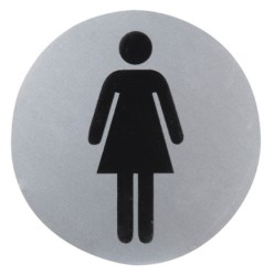 Cartel Aluminio Baño Mujer Ø12 cm,