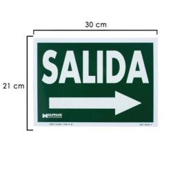 Cartel / Señal Fluorescente Salida A Derecha 21x30 cm,