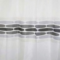 Cortina Ducha Tela Piedras Gris 180x200 cm,