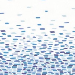 Cortina Ducha Tela Cuadrado Azul 180x200 cm,