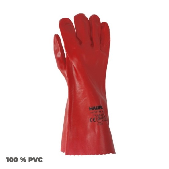 Guantes Pvc Rojo 35 cm, (Par) al por Mayor | Almacén de Ferretería