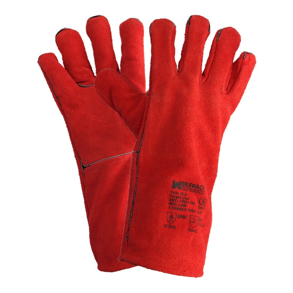 Guantes Soldar Denso Rojo Largo (Par) al por Mayor | Almacén de Ferretería
